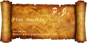 Plel Jusztin névjegykártya